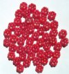 50 8mm Milky Red Lustre Flower Beads